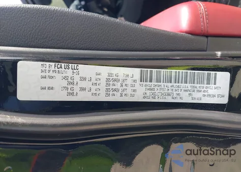 2017 Dodge Durango R/T Awd z USA, uszkodzony, nr VIN 1C4SDJCT3HC636673